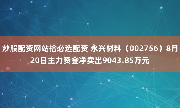 炒股配资网站拾必选配资 永兴材料（002756）8月20日主力资金净卖出9043.85万元